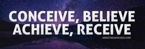 «Задумай, верь и достигни», картинка с цитатой