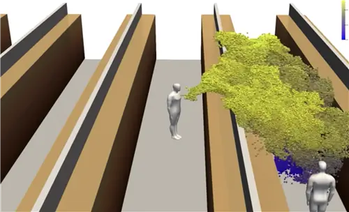 Новая компьютерная 3D-модель показывает, как далеко может распространяться кашель в помещении