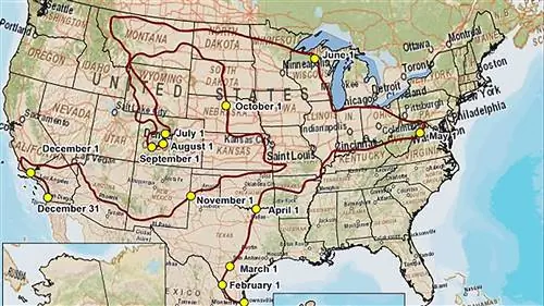 Дорожное путешествие! Две карты для комфортной жизни в 70°F каждый день в году