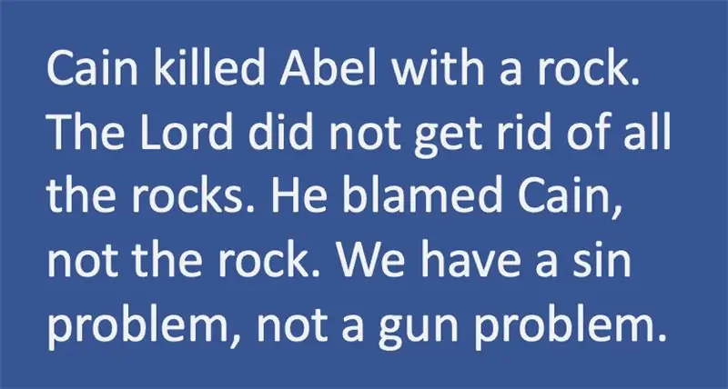 "Оружие не убивает - убивает грех"?