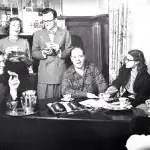 Гуманист преподобный Карл Сторм и студенты колледжа, середина двадцатого века