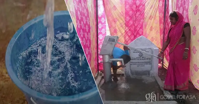 Пастор, поддерживаемый Евангелием для Азии, принес колодец Иисуса в свою деревню