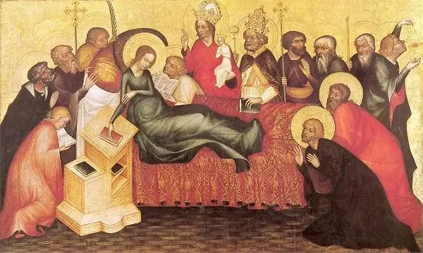 УСПЕНИЕ БОЖЬЕЙ МАТЕРИ Мастерами Грудзёндзского полиптиха [общественное достояние], через Wikimedia Commons