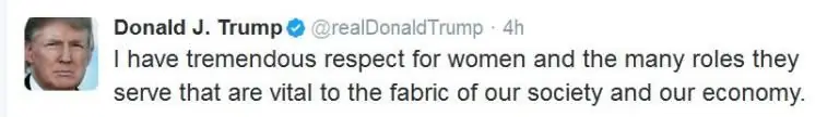 Трамп, хищник, настаивает на том, что он «уважает» женщин. Кто-нибудь в это верит?