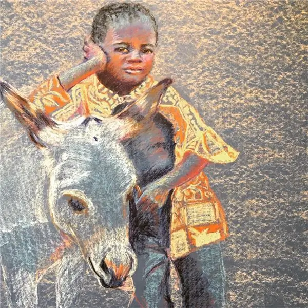 Мальчик и его осел в процессе